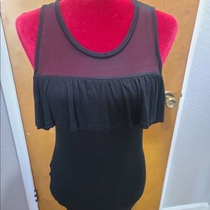 Black ruffle top